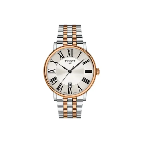 Tissot Carson Elite Series Кварцевый механизм Мужские часы Циферблат 40 мм Серебристый корпус из нержавеющей стали