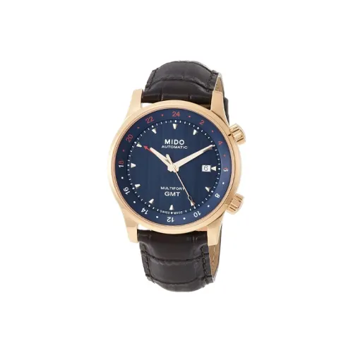 Mido Helm Автоматический Механический Часы Мужские 42 мм Синий Циферблат PVD Покрытие Корпус Часов Кожаный Ремешок