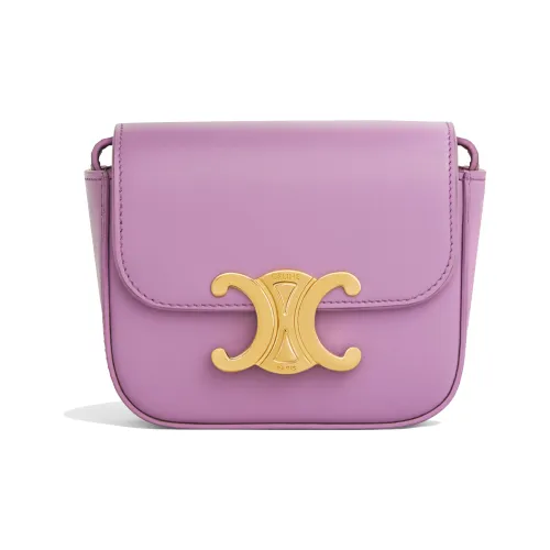 CELINE Triomphe Коровья кожа Сумка Сумка через плечо Сумка через плечо Мини Женская Фиолетовая