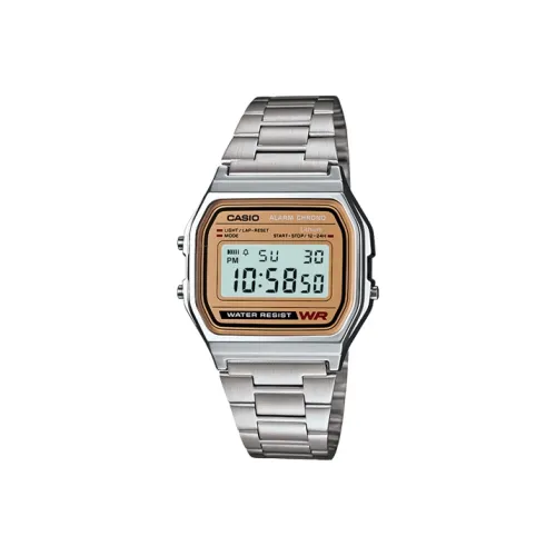CASIO Vintage Collection Блок Электронный Механизм Нержавеющая сталь Ремешок Часы Мужские Серебристый циферблат