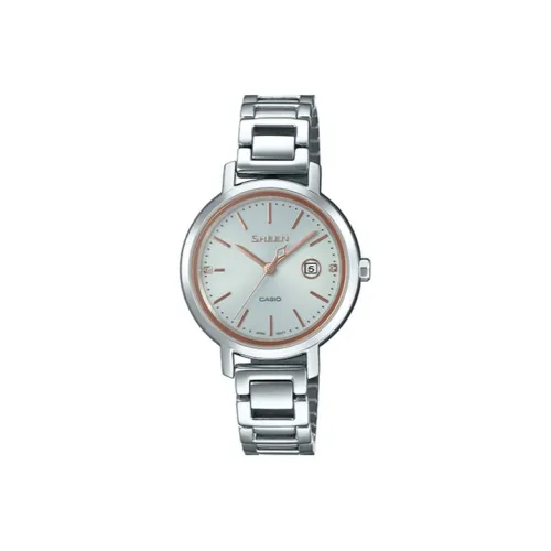 CASIO SHEEN Collection Солнечный кварцевый механизм механизм ремешок из нержавеющей стали женские часы серебристый циферблат модель SHS 4525D 7A