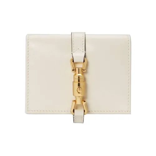 GUCCI Jackie 1961 Кожа Клатч Кошелек Держатель для карт Маленький Женская Белый