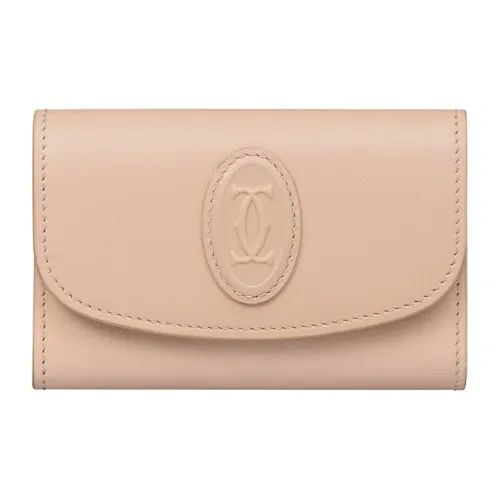 Cartier Must De Cartier Коровья кожа Key Pouch Женские Розово-бежевый