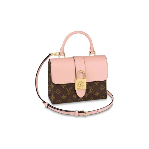 LOUIS VUITTON Locky Холст с кожей Замковая Сумка Сумка Сумка через плечо Сумка через плечо Маленькая Женская Розовая