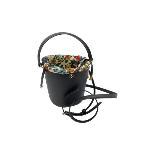 Tory Burch Emerson Кожа Сумка-ведро Пикник Сумка Сумка через плечо Мини Сумка Женская Черная