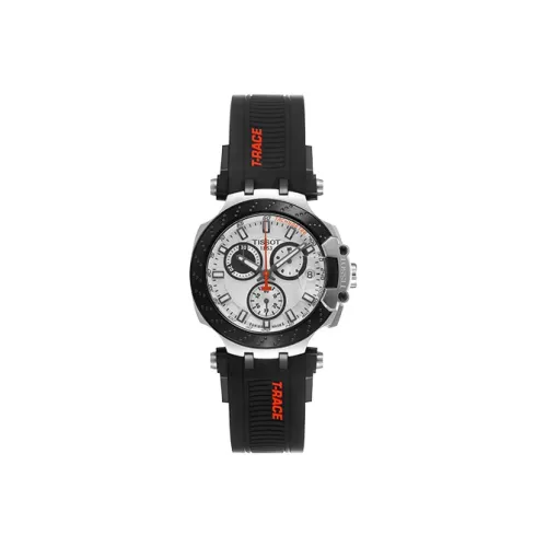 TISSOT Race Collection Кварцевый механизм Мужские часы Часы 43 мм Белый циферблат Корпус из нержавеющей стали Силиконовый ремешок