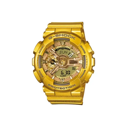 CASIO Кварцевый механизм Мужские часы Liquid Crystal/Analog Dual Display Series 45,9 мм Золото