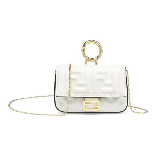 FENDI Baguette Овчина Baguette Сумка Монетница Сумка через плечо Сумка на плечо Экстра мини Women's White