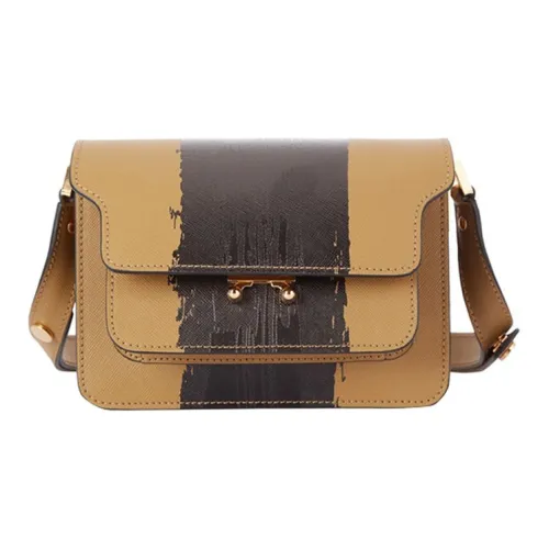 MARNI Основная часть Коровья кожа Сумка на плечо Мини Женские Желтый Черный