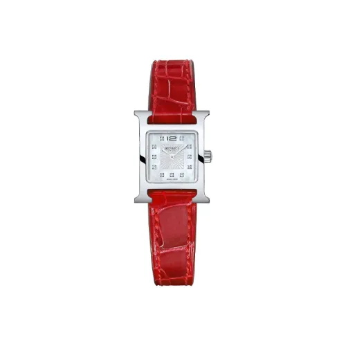 HERMES Heure H Women's Watch Кварцевый механизм ремень из натуральной кожи белый циферблат