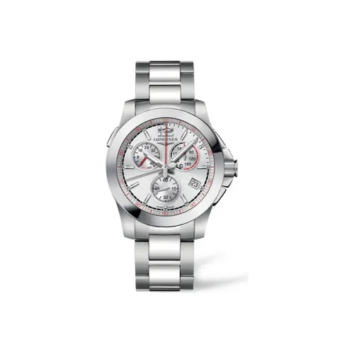 LONGINES Comcast Collection Кварцевый механизм Мужские часы 41 мм Серебристый циферблат Корпус из нержавеющей стали Ремешок из нержавеющей стали