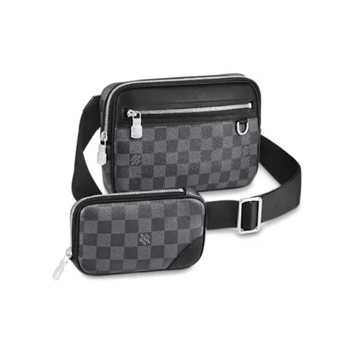 LOUIS VUITTON Messenger Телячья кожа Курьерская сумка 2 в 1 Сумка через плечо Стандартная Женская Черная