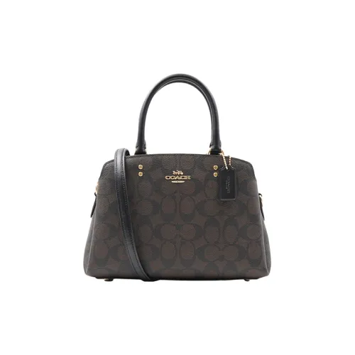 COACH Lillie Коровья кожа Сумка Сумка через плечо Сумка через плечо Маленькая Женская Темно-коричневая