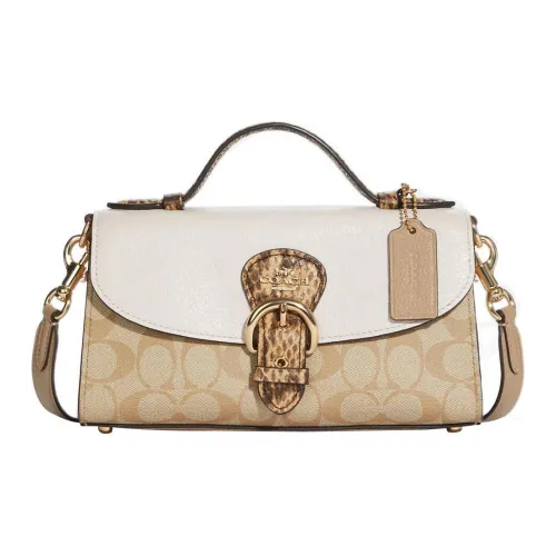 COACH Кожа Сумка через плечо Маленькая Женская Классическая Айвори Монограмма