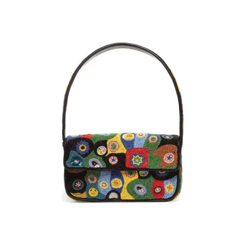 Staud Кожа Плечевая сумка Женская Черная Многоцветная