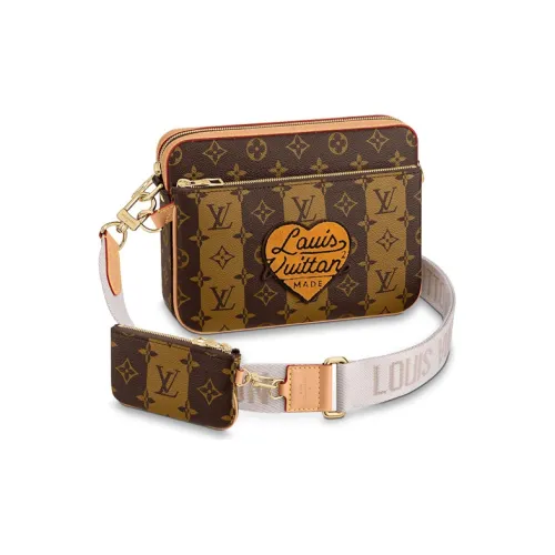 LOUIS VUITTON Коллаборация с Nigo Trio Покрытие Холст Кожа Вставка Цветовая схема