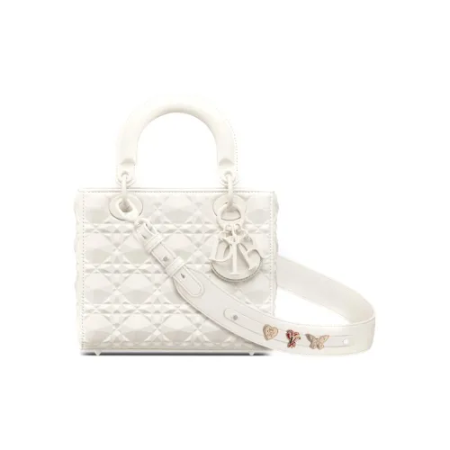 DIOR Lady Dior Сумка Lady Dior из коровьей кожи сумка через плечо сумка для женщин молочно-белая