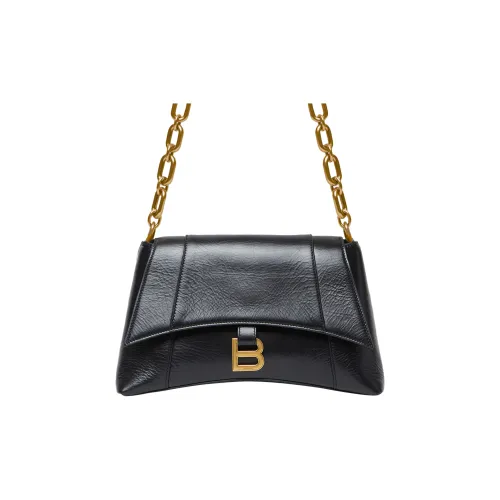 Balenciaga Downtown Сумка через плечо из коровьей кожи Женская Черная