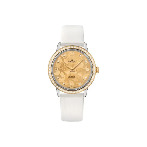 OMEGA Quartz Movement Женские Elegant Saucer Series Часы 32,7 мм Золотой