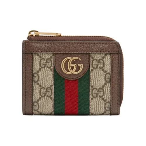 GUCCI Canvas с кожаными вставками кошелек для монет кошелек унисекс цвет эбеновое дерево коричневый