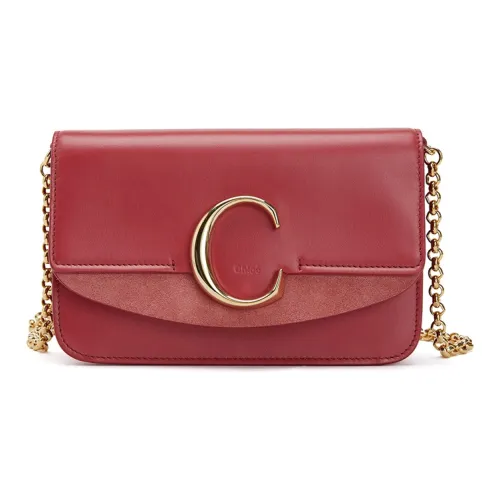 Chloe Chloé сумки Телячья кожа Сумка через плечо Сумка на плечо Стандартная Женская Розово-красная