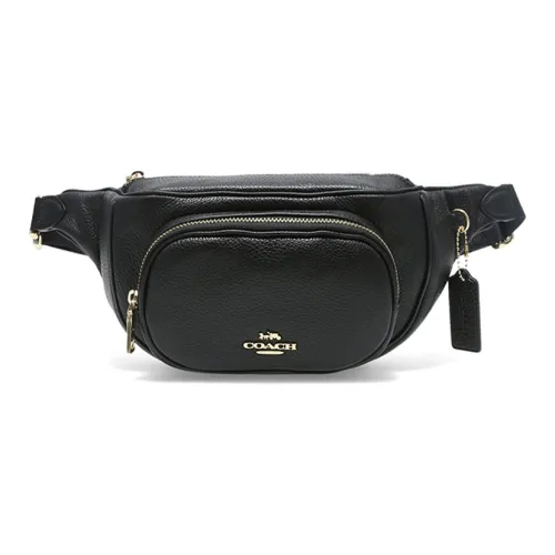 COACH Кожаный Пэчворк Слинг-Сумка Сумка на Пояс Маленькая Женская Черная