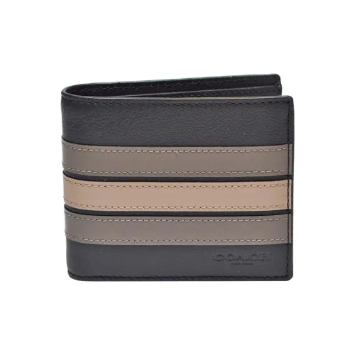 COACH 3 IN 1 Wallet Кожа Кошелек Мужской Черный Серый Нюдовый