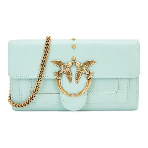 PINKO SIMPLY Кожа Конверт Сумка Swallow Сумка Сумка через плечо Мини Женская Светло-зеленая