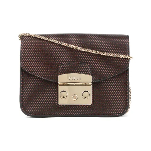 Furla Metropolis Collection Сумка через плечо из коровьей кожи Мини Женская Черная