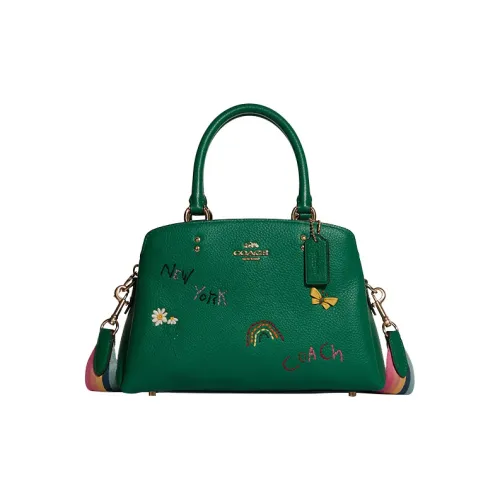 COACH Diary Вышивка Коллаборация Lillie Кожа Сумка Сумка через плечо Сумка через плечо Большая Женская Зеленая