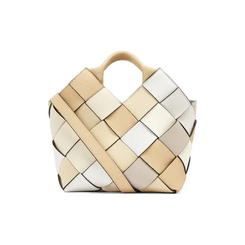 LOEWE Soft Коровья кожа крупнозернистая Сумка Маленькая Женская Бежевая и Кремовая