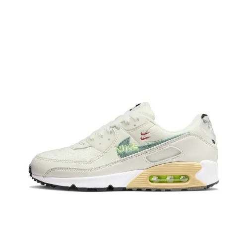 Nike Air Max 90 Low Топ Повседневные Беговые Кроссовки Женские Белые Зеленые