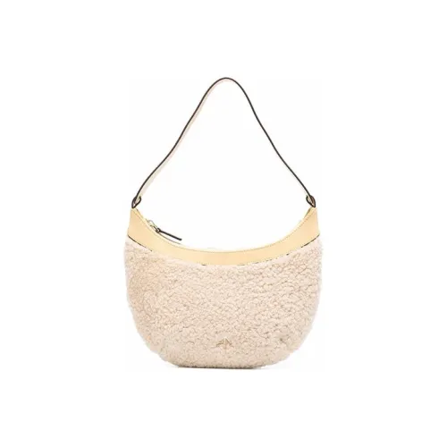 Manu Atelier Шерсть Плюшевая Сумка через плечо Мини Женская Телесного цвета