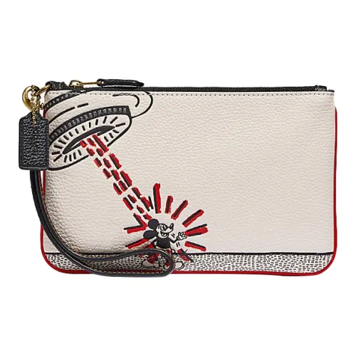 COACH Disney X Keith Haring Mickey Коллаборация Браслет-сумка из кожи монетница маленькая сумка-клатч маленькая унисекс мел