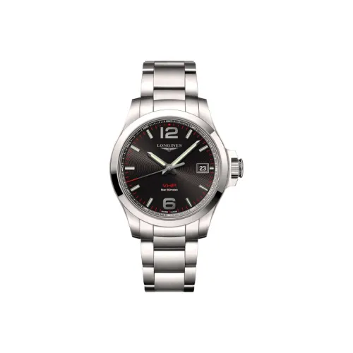 LONGINES Comcast Collection Кварцевый механизм Мужские часы 41 мм Черный циферблат Корпус из нержавеющей стали Ремешок из нержавеющей стали