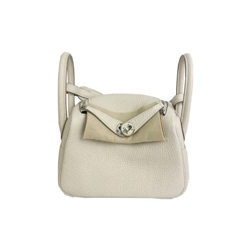 HERMES Lindy Taurillon Clemence Коровья кожа Сумка Сумка через плечо Сумка через плечо Мини Женская Молочный белый