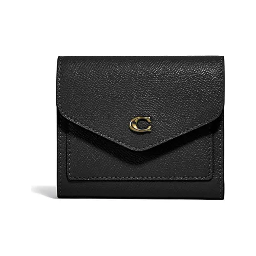 COACH Wyn Кожа Конверт Сумка Клатч Монетница Кошелек Женские Черный