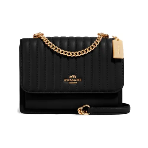 COACH Klare Кожа Аккордеонная Сумка Сумка через плечо Сумка на плечо Женская Черная