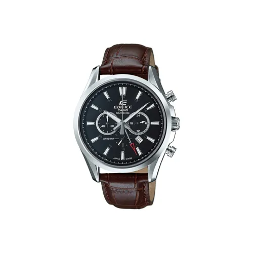 CASIO EDIFICE Collection Кварцевый механизм Естественная кожа Ремешок Часы Мужские Синий циферблат EFB 504JL 1A