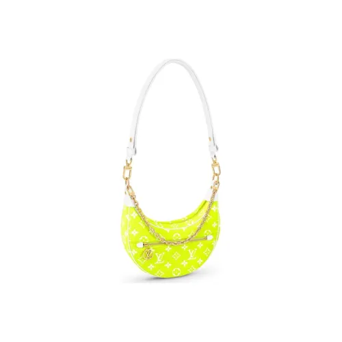 LOUIS VUITTON Loop Бархат PEA Сумка Сумка через плечо Женская Блестящий Желтый