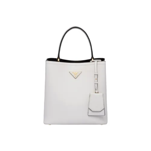 PRADA Panier Saffiano кожа одно плечо сумка среднего размера женская белая