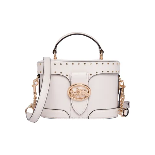 COACH Georgie Кожа Коробка Сумка Сумка Сумка через плечо Сумка через плечо Маленькая Женская Белая