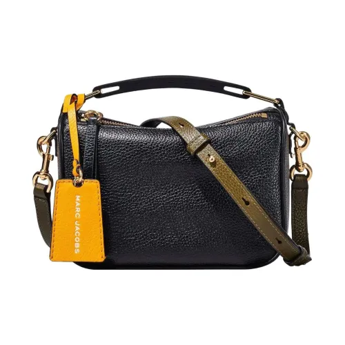 MARC JACOBS Корова Кожа Lunch Box Сумка Коробка Сумка Ручная Сумка Сумка через плечо Сумка на плечо Мини Женская Черная