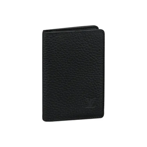 LOUIS VUITTON Pocket Organizer Мягкий Taurillon Кожа Коровья кожа Подкладка Кошелек Унисекс Черный