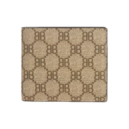 Balenciaga GUCCI Коллаборация Холст Монета Кошелек Женский Бежевый