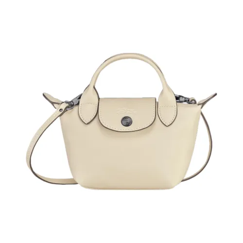 LONGCHAMP Le Pliage Cuir Metis Овчина Пельмени Сумка Сумка через плечо Сумка на плечо Мини Женская Айвори Белый