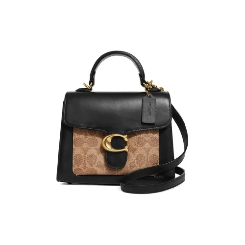 COACH Tabby Canvas Leather Portable Crossbody Bag Shoulder Bag Small Women's Yellow Black