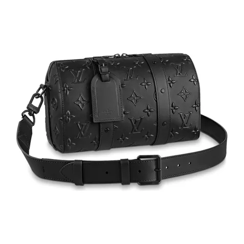 LOUIS VUITTON City Keepall Следы Коровья кожа Дорожная сумка Сумка через плечо Стандартная Мужская Черная