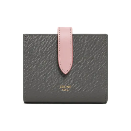 CELINE Кошелек из коровьей кожи Маленький Женский Серый Винтажный Розовый