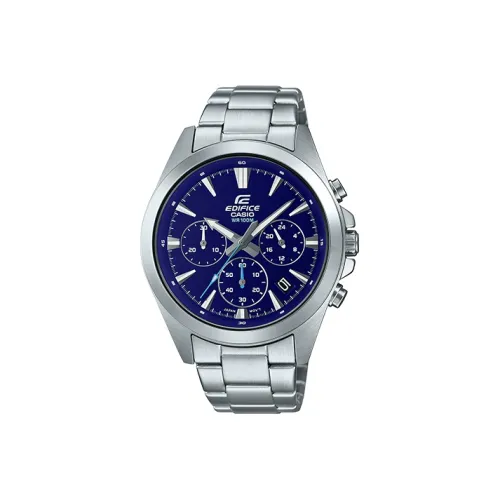 CASIO EDIFICE Collection Кварцевый механизм ремешок из нержавеющей стали женские часы синий циферблат